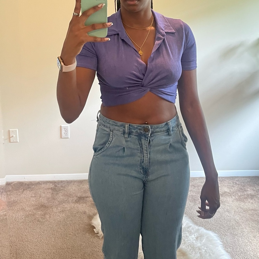 Collared crop top